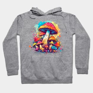 Trippy magic mashrooms watercolor vector Hoodie